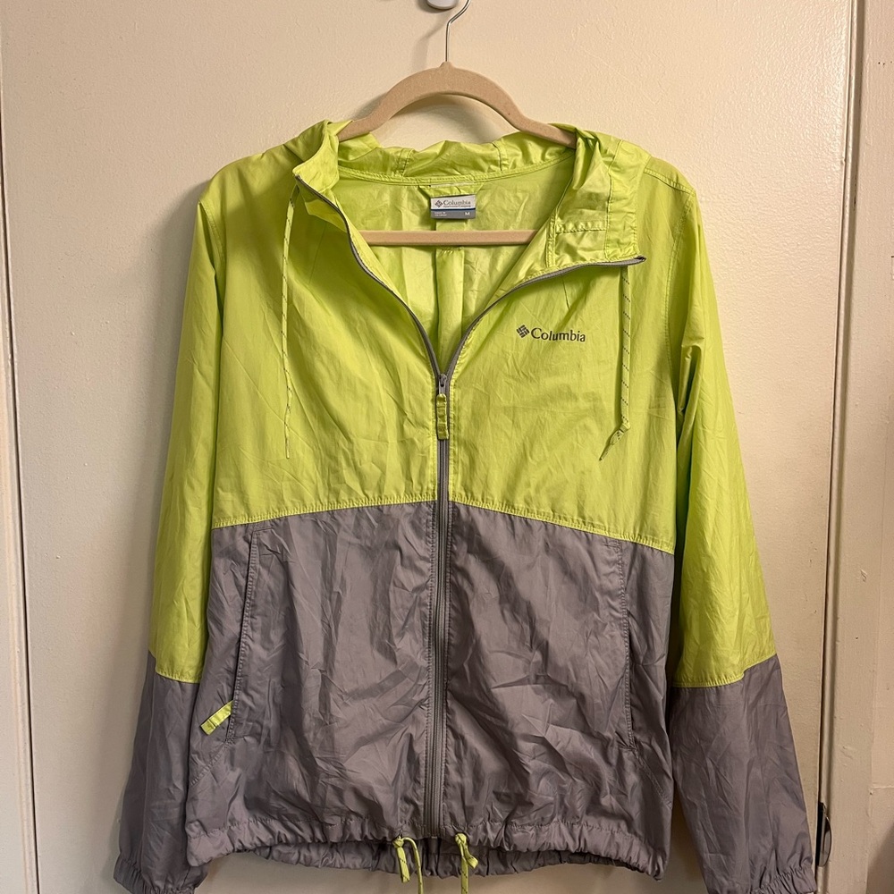 Columbia Two-Tone Jacket - Lime Green and Gray